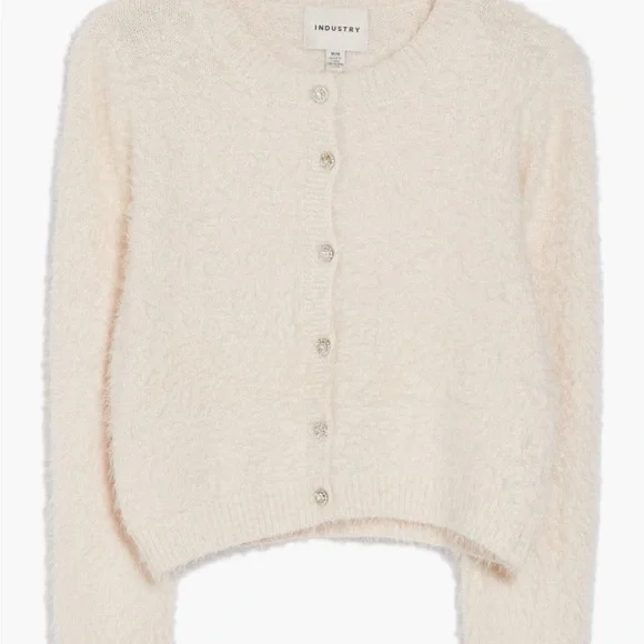 Truth Cream Fuzzy Cardigan - Picture 2 of 2